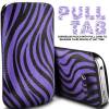 Stylish Pull Up Leather Smart Case Cover Medium - Purple Zebra OEM